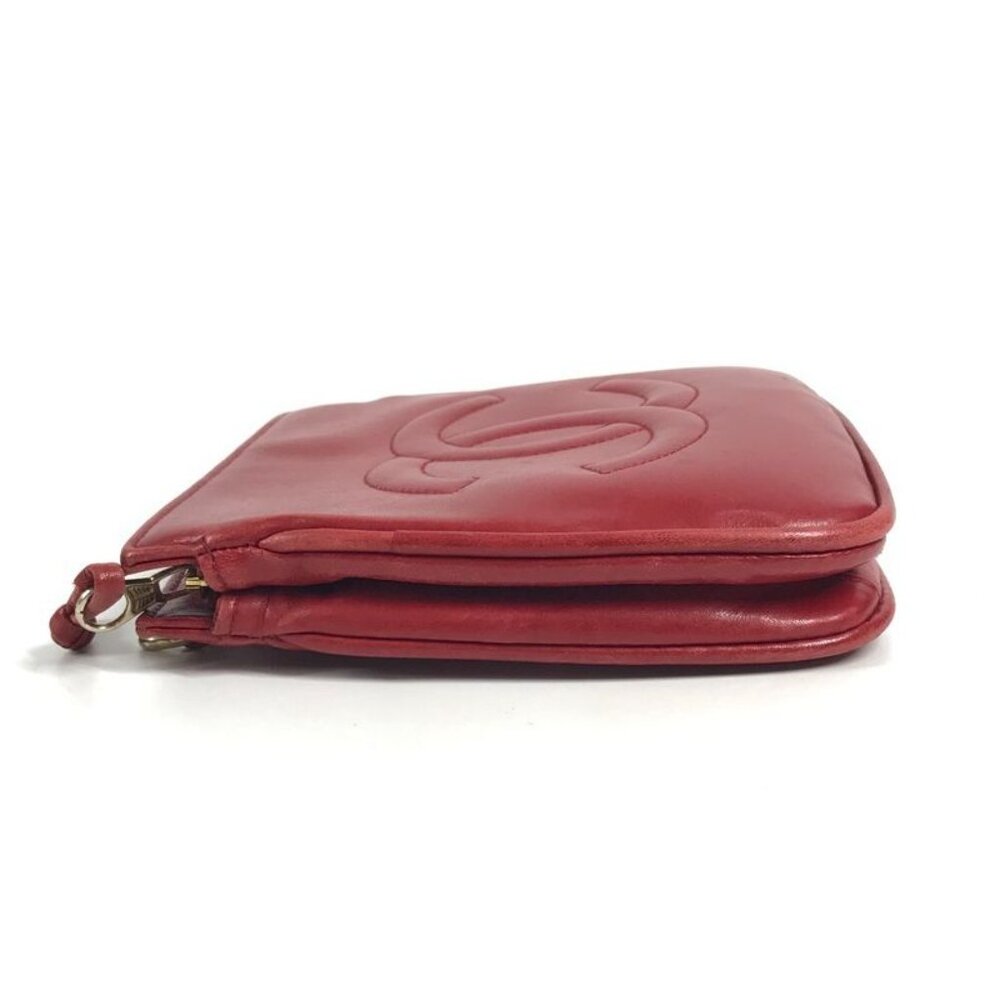 Chanel Waist Bag Big CC Logo Leather Red - Picture 4 of 9